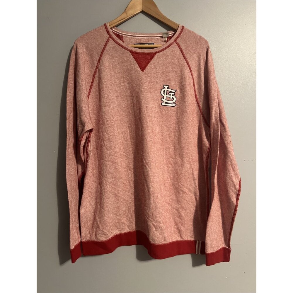 Tommy Bahama Baseball STL CARDINALS Long Sleeve Red T. Size L Logo
